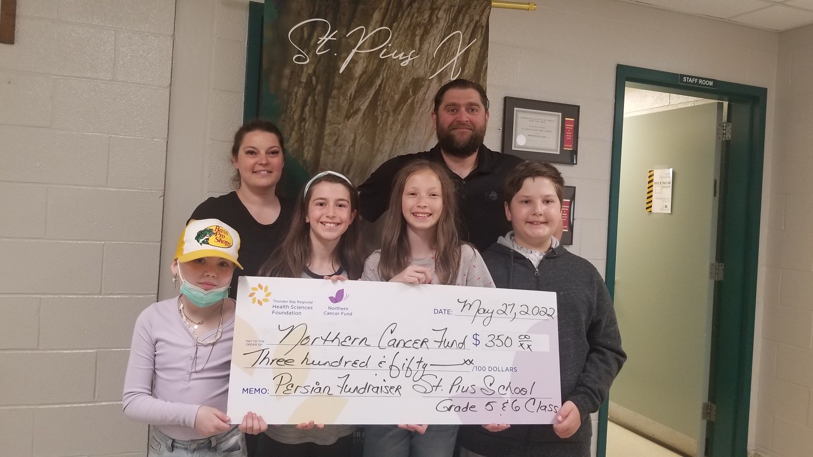 St. Pius Students raise $350 for the Northern Cancer Fund